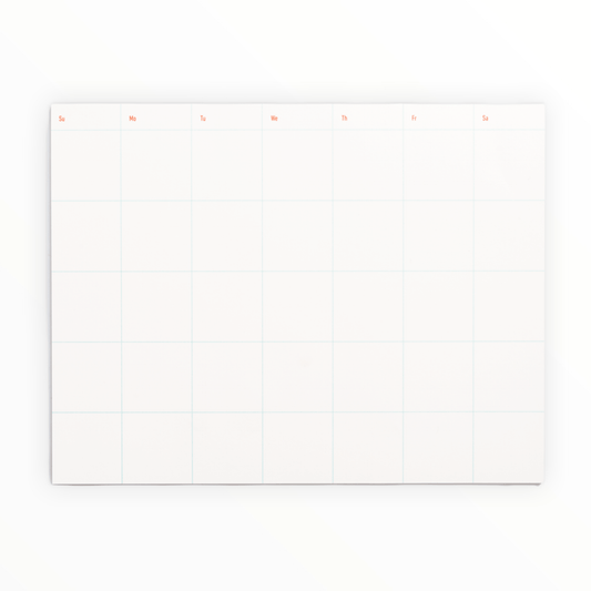 Weekly Calendar Notepad by Shorthand Press, undated, 5 weeks per page, 26 tear-off sheets with chipboard backer, 11 x 8.5 inches