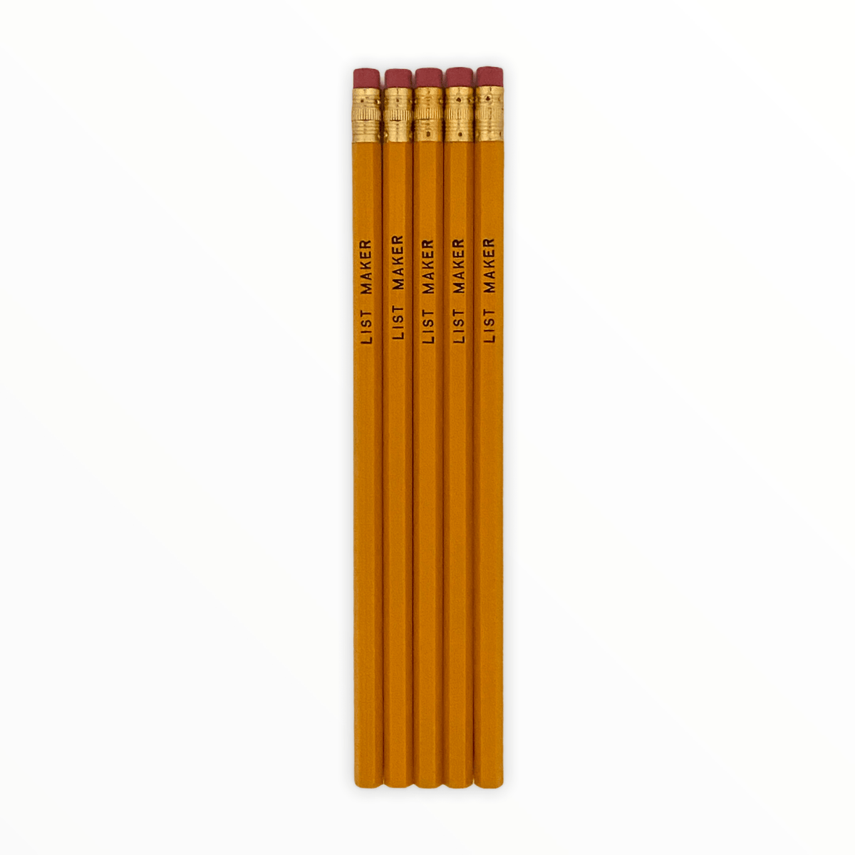 List Maker pencils detail by Smarty Pants Paper Co., black imprint detail