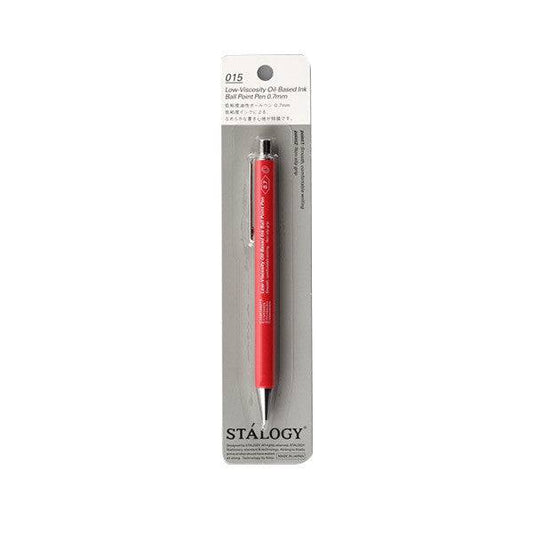 Stálogy Low-Viscosity Oil-Based Ballpoint Pen by Stálogy, red barrel with black ink, 0.7mm, 5.5 inches