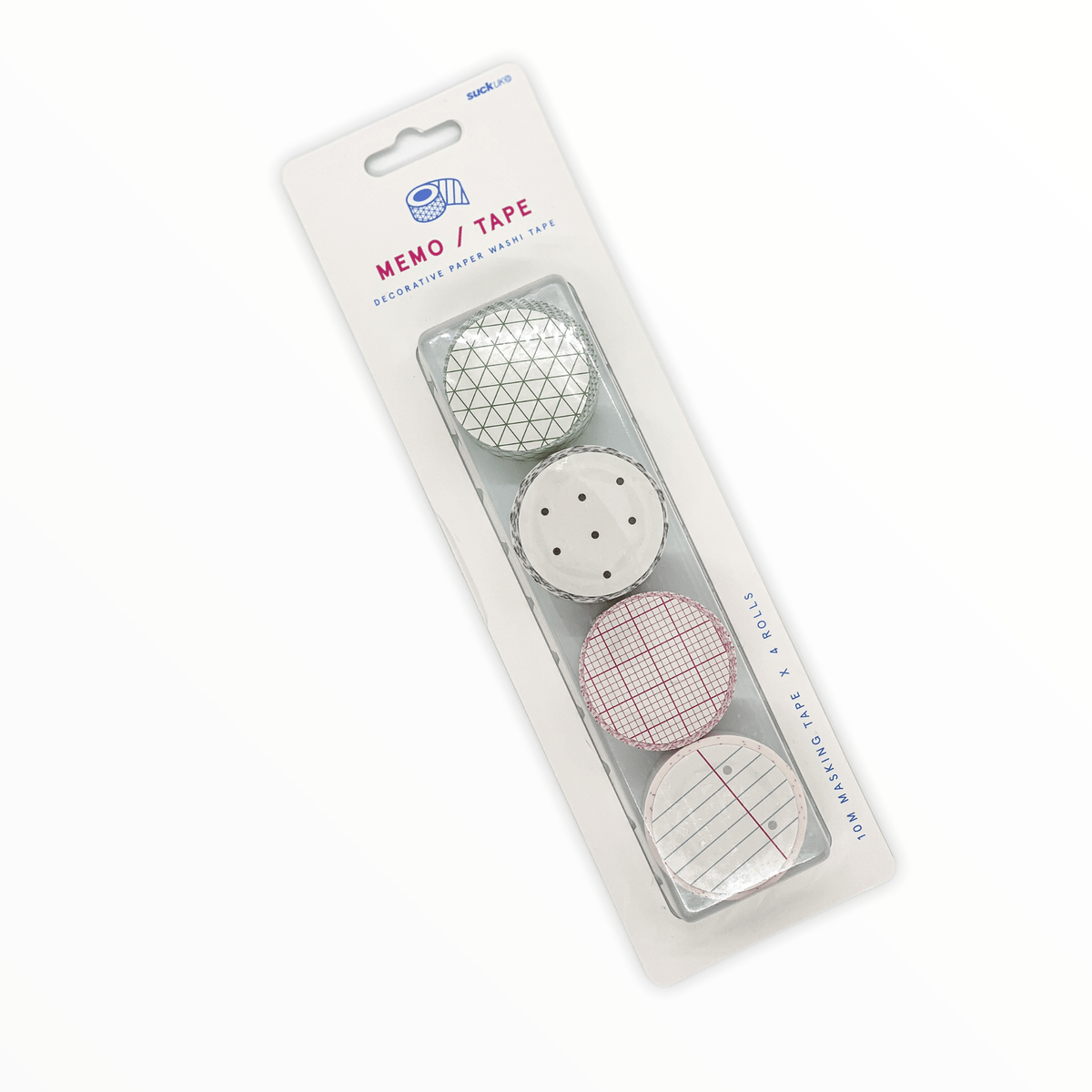 Memo Tape by Suck UK, Line design, bright colorful washi tape, 10m x 23mm