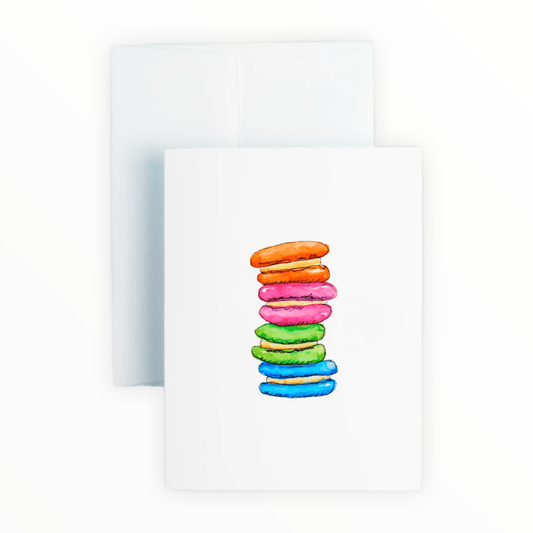 French Macarons Watercolor Notecard Box Set by Taylor Paladino, original watercolor by Ben Taylor Paladino, 10 cards white envelopes, 4.5 x 6.25 inches