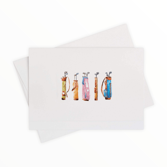 Ready Golf Watercolor Notecard Box Set by Taylor Paladino, original watercolor by Ben Taylor Paladino, 10 cards white envelopes, 4.5 x 6.25 inches