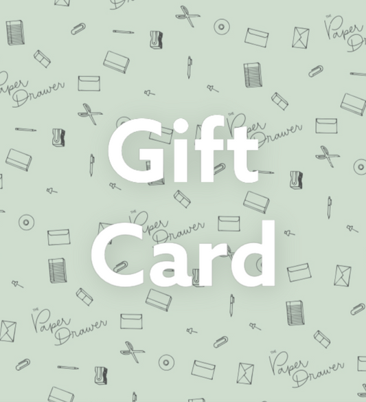 he Paper Drawer Gift Card, digital or mailed, choose your amount