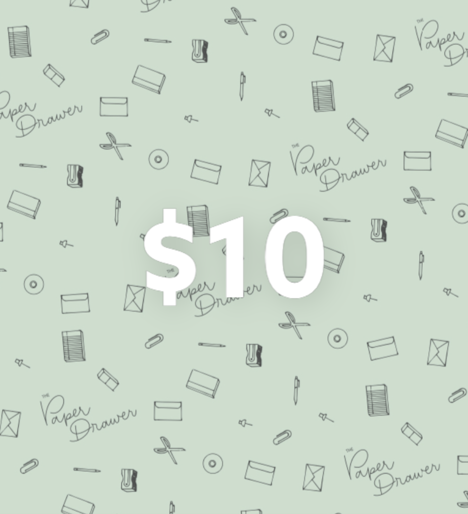 The Paper Drawer Gift Card, physical card detail
