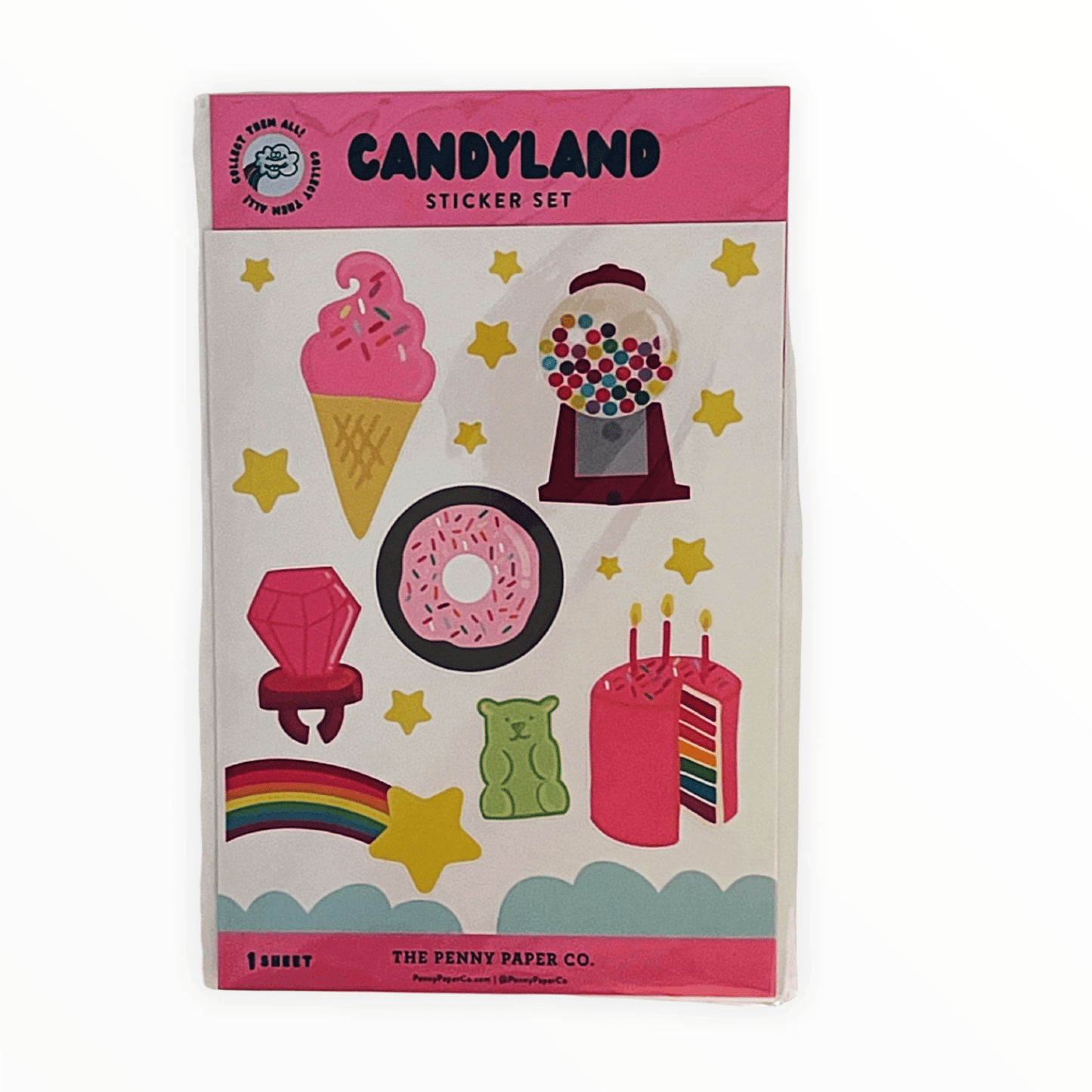Candyland Sticker Sheet detail by The Penny Paper Co., individual sticker designs