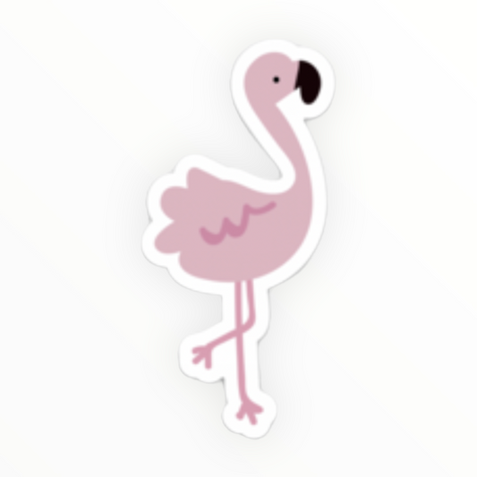 Pink Flamingo vinyl sticker by The Penny Paper Co., 1.45 x 3 inches, made in Canada
