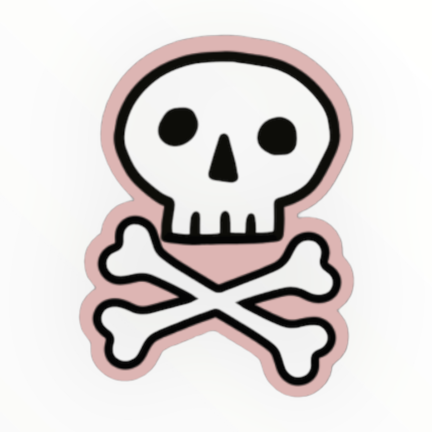 Skull and Bones vinyl sticker by The Penny Paper Co., warning danger, 1.45 x 3 inches, made in Canada