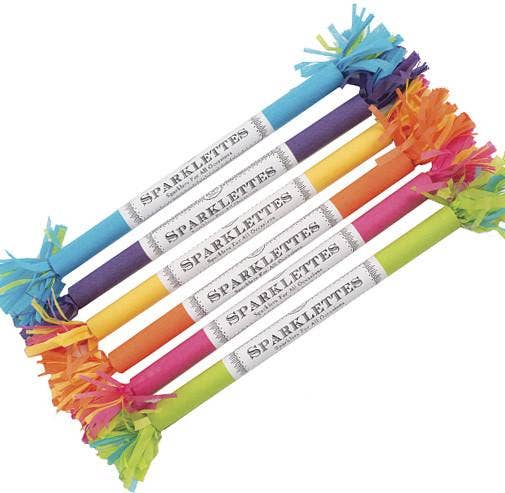 Sparklettes Brites party sparklers by TOPS Malibu, set of 8 in party tube, 8.5 inch packaging