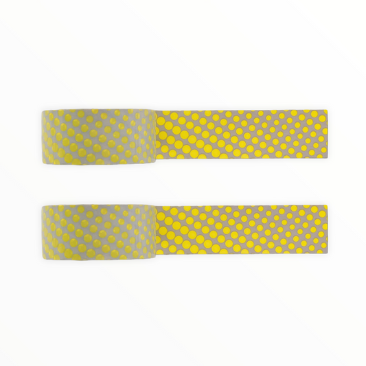 Bright Gold Dots Adhesive Tape by wowgoods, set of 2 rolls, 20mm x 10m, made in the Netherlands