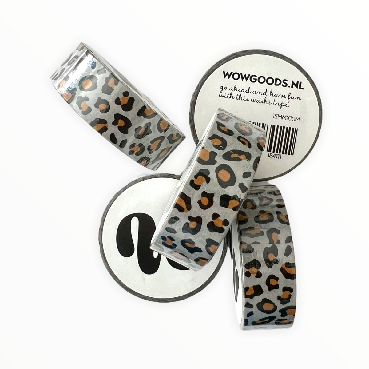 Panther Grey Washi Tape detail by wowgoods, pattern close-up