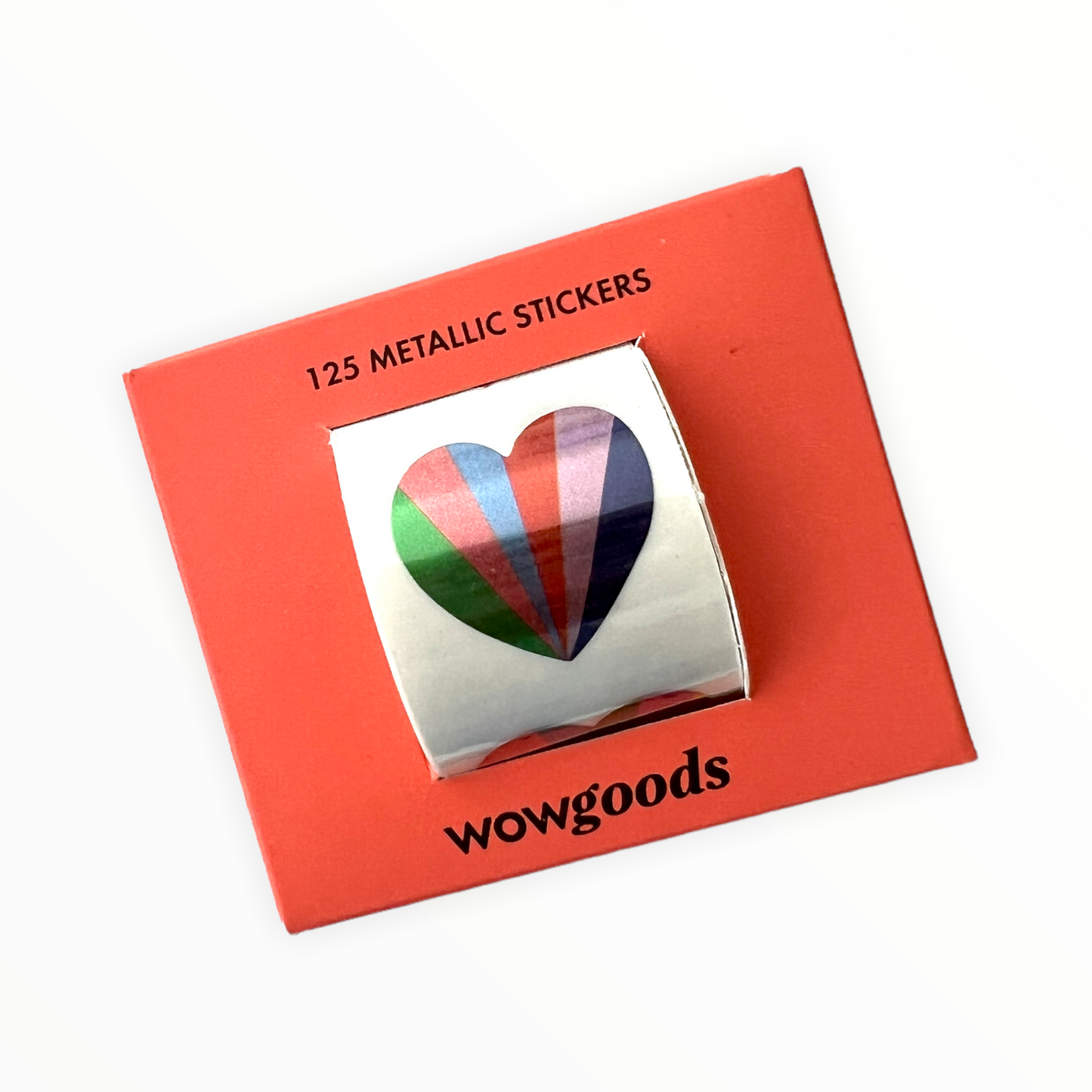 Rainbow Heart Stickers detail by wowgoods, metallic sheen and color variations